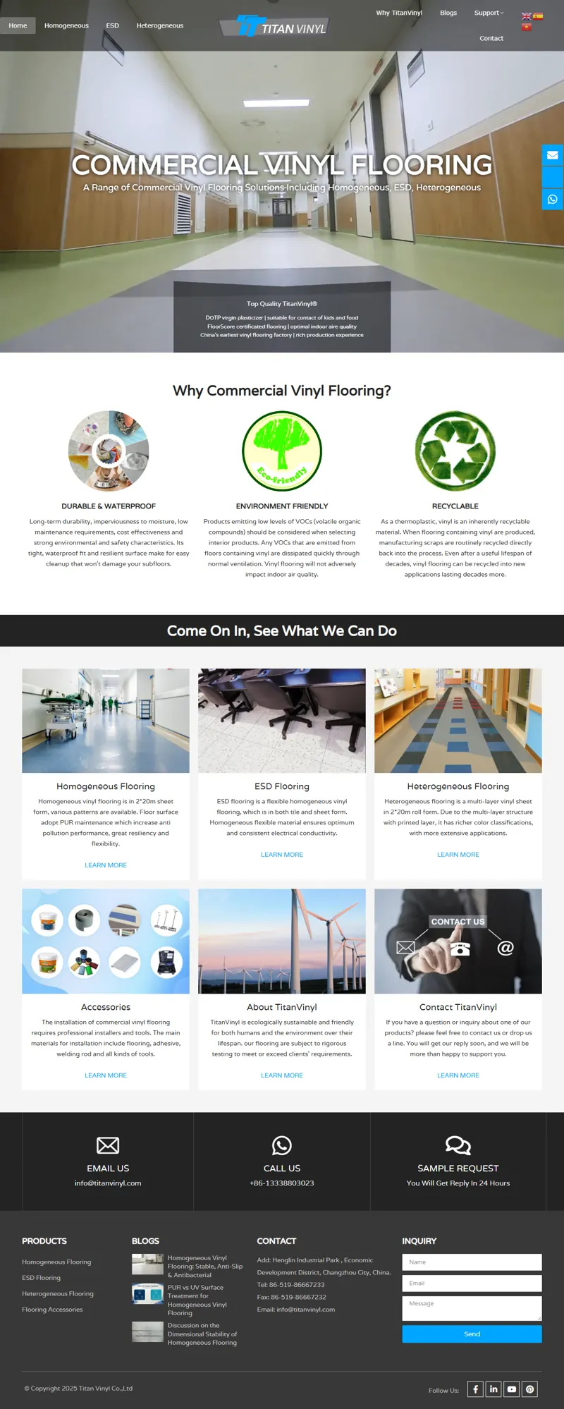 Commercial Vinyl Flooring | Homogeneous & ESD Flooring - TitanVinyl 網頁長截圖