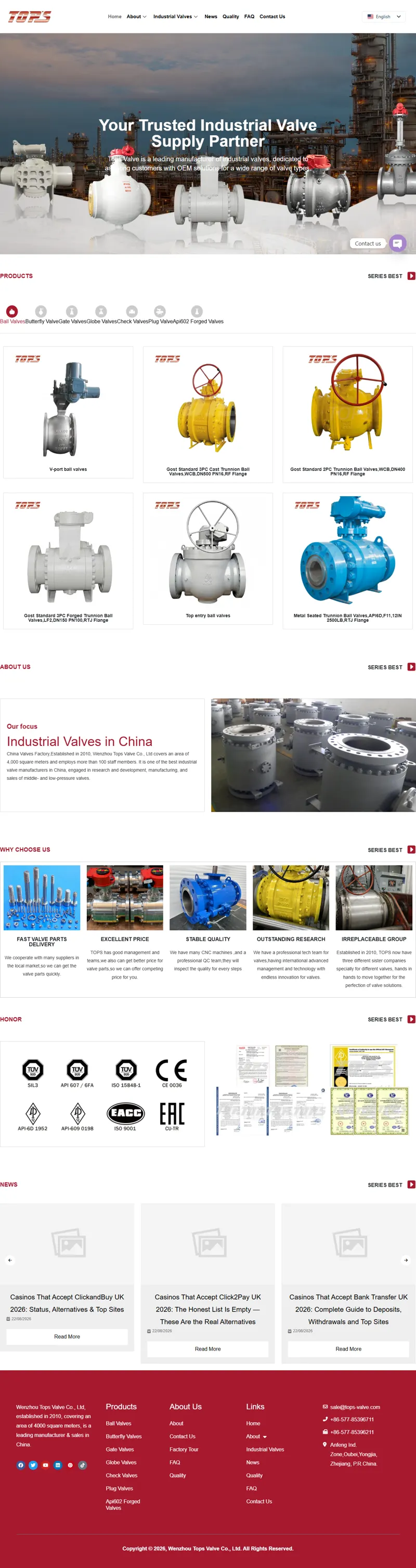China Valves factory,manufacturer | ball valves,butterfly valves,gate valves,globe valve,check valves 網頁長截圖