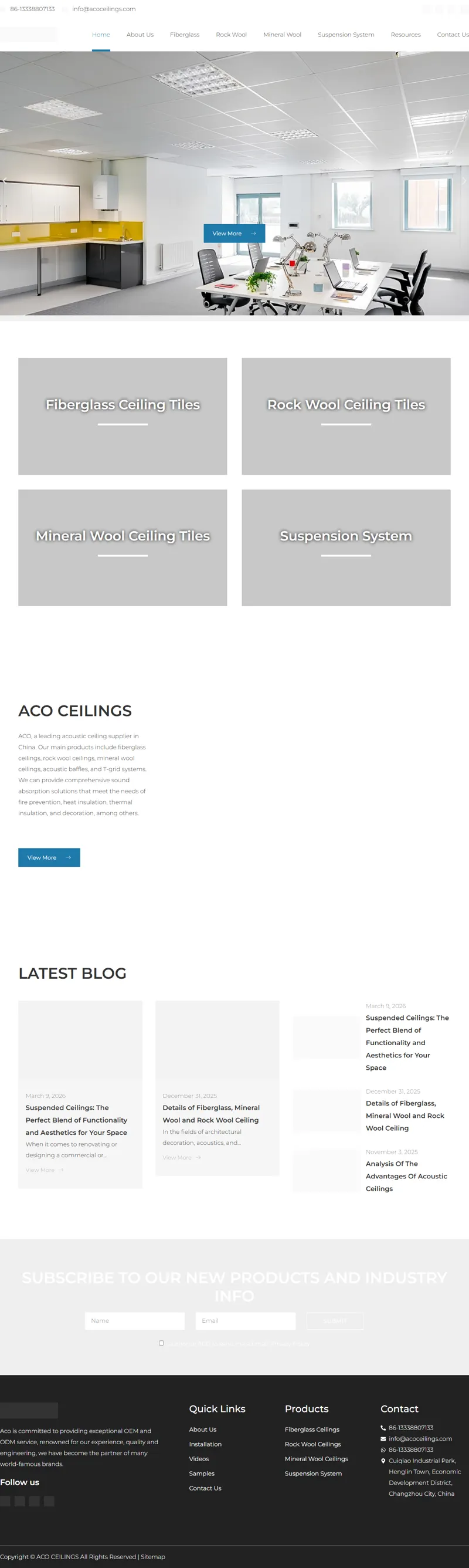 Professional Acoustic Ceilings Supplier - Aco Ceilings 網頁長截圖