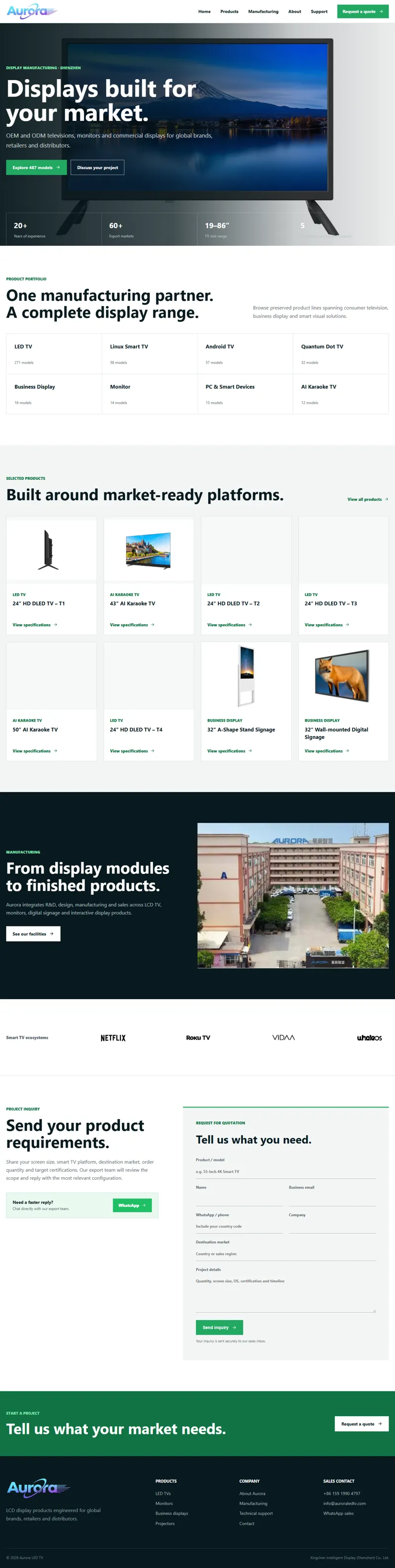 auroraledtvmanufactuer 網頁長截圖