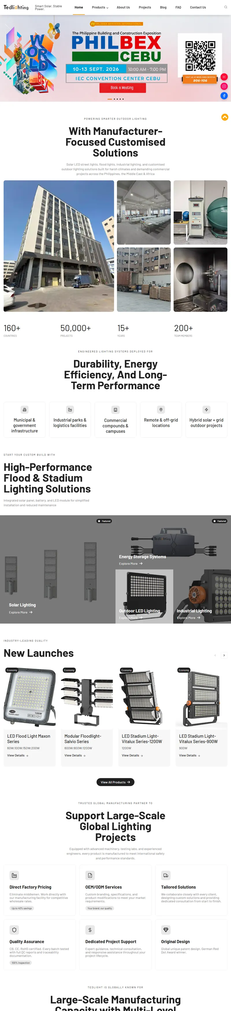 Solar LED Lighting Manufacturer | TedLighting 網頁長截圖