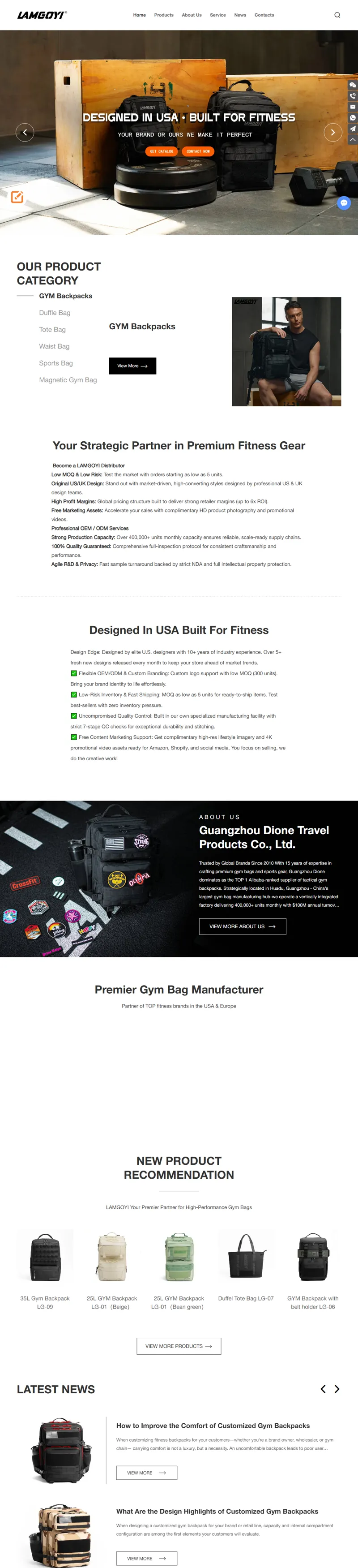 Fitness Gear, Sport Gear Supplier & Wholesale-Guangzhou Dione Travel Products Co., Ltd. 網頁長截圖