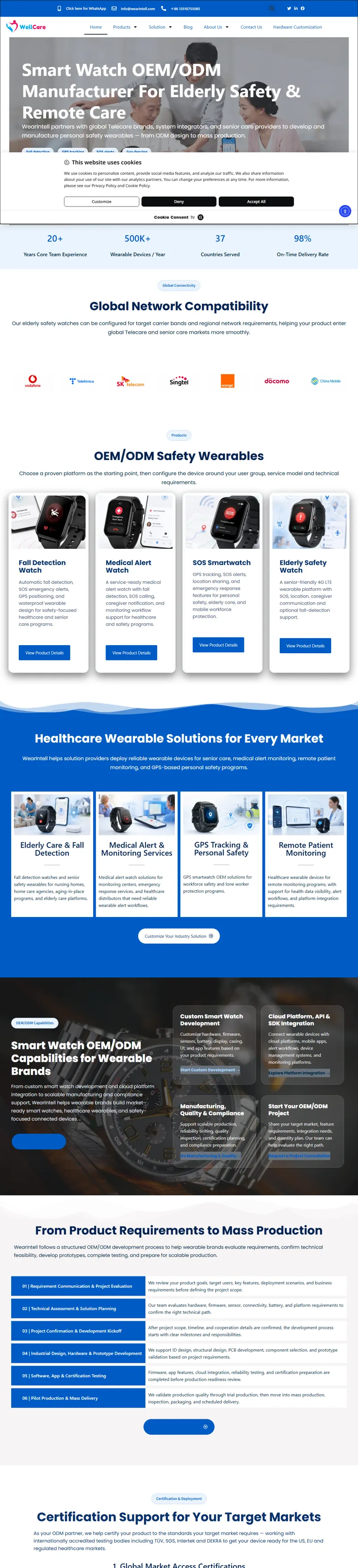 Smart Watch Manufacturer for OEM/ODM Wearables | WearIntell 網頁長截圖
