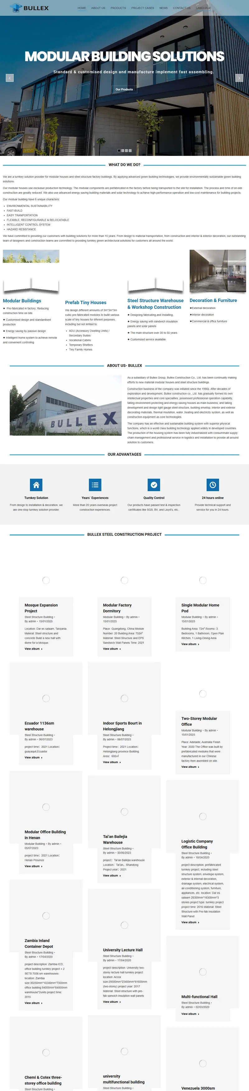 Bullex Construction Co., Ltd. 網頁長截圖