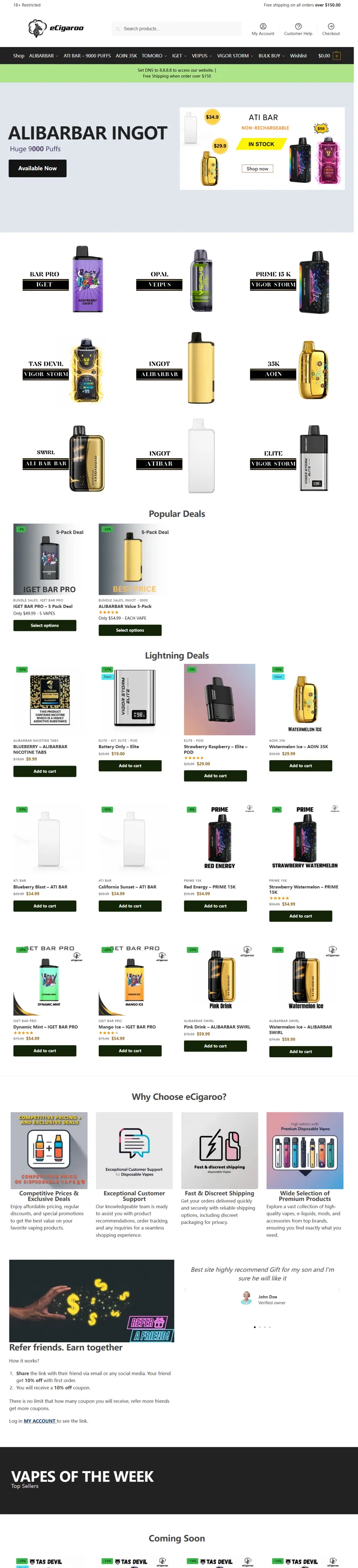 Trusted Local Vape Shop – Best E-Cigarettes | eCigaroo 網頁長截圖