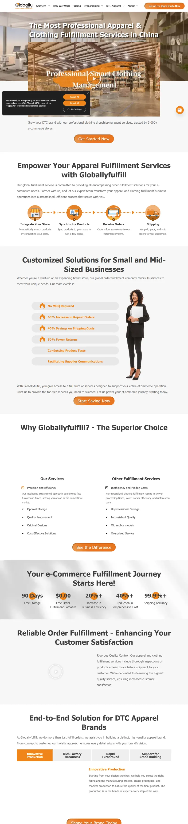 Top Dropshipping Company | Order Fulfillment & Dropshipping Services | Globally Fulfill 網頁長截圖