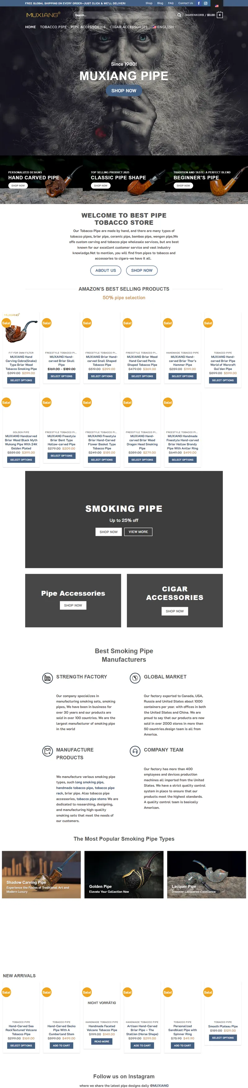 Best Selling Tobacco Pipe In 2024 | MUXIANG Pipe Shop - MUXIANG Pipe Shop 網頁長截圖